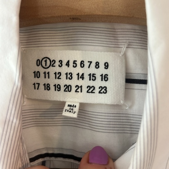 Asymmetrical sheer Maison Margiela open shoulder blouse - Picture 9 of 13